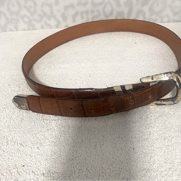 Vintage Genuine Leather ONYX by BRIGHTON Brown Unisex Belt Size 38 Large USA - Picture 1 of 7